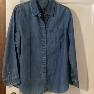Talbots Blue Denim Button-Up Shirt NWOT
